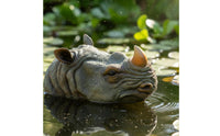 Waterproof Floating Rhino Statue Long-Lasting Outdoor Decoration Small for Aquarium