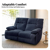 Space-Saver Recliner Design 2-Seater Power Sofa Home Theater type Recliner Adjustable Footrest Reclining Couch Universal Serial Bus Charging Port for Movie Lovers, two people, Homeowners, Apartment, Man Cave