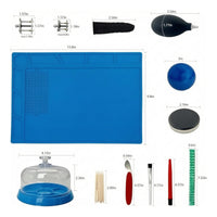 Watch Repair Kit Organized Watch Cleaning Kit Silicone Work Mat with Compartments Easy to Clean Repair Mat with Compartments