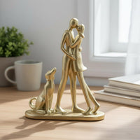 Heartwarming Design Human Dog Sculpture Gift Idea Human Dog Statue Artistic Minimalist Couple Figurine Modern for Desk, Shelf, Living Room