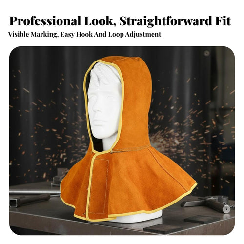 & Heat Resistant Metal Joining Shawl Hood Anti-Scald Welder Head Neck Protector Fireproof Thread Stitching for Welders, Metalworkers