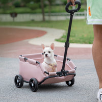 Foldable Pet Carriage Lightweight Pet Carriage with Basket Portable Strolling Cart for Cats, Travel