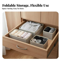6 Pieces Foldable Storage Box Set Accessible Top Non-Woven Material Boxes Space