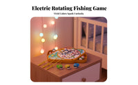 Develops Hand-Eye Coordination Electric Rotating Fishing Game Improves Fine Mechanical Skills Musical Fishing Toy Set Parent-Child Bonding Aquatic Creatures Catching Game Music on/disable Switch for Children, Preschoolers, Toddlers, Party