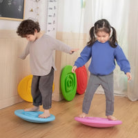Low-Height Sensory Balance Board Molded Balance Board with Spiral Grooves Sturdy Toy Safe for Kindergarten