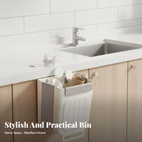 Foldable Hanging Trash Can Space Saving Foldable Cabinet Garbage Bin Wide Opening Hanging Trash Can for Home Cooks, Renters, Lavatory, Camping, Car
