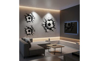 3D Soccer Ball Wall Sticker Self 3D Sports Wall Sticker Peel and Room Decor for Kids, Boys, Bedroom, Playroom