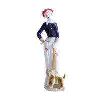 European-Style Ceramic Figurine Glazed Female Figurine Glossy Ceramic Statue Painted for Collectors