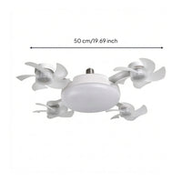 Ceiling Fan Light with Wireless Control Screw Base Fixture Low-Noise for Bedroom