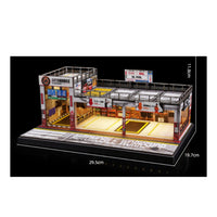 Miniature Parking Workshop Rooftop Railings Garage Diorama Realistic Details Display Scene