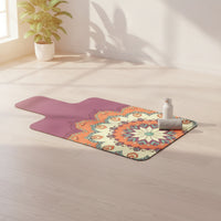 Non-Slip Pilates Reformer Mat with Cutout Suede Mat with Headrest Cutout Grip-Enhancing Soft for Yogis