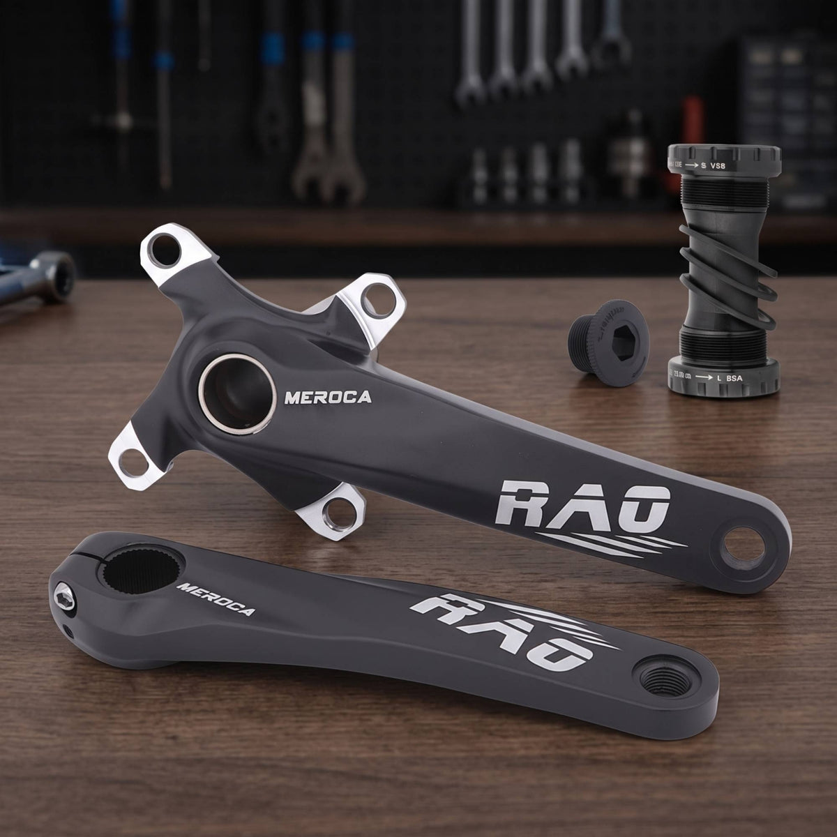 Aluminium Alloy Hollow Integrated Crankset Threaded Crankset with Bottom Bracket Splined Precision for Cyclists