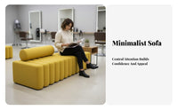 Minimalist Design Upholstered Guest Settee Long Strip Shape Upholstered Backless Settee Modern Look Commercial Furniture Elegant Aesthetics for Salon Owners, Shop Managers, Interior Designers, Clothing shop, Barbershop, Lobby, Bank