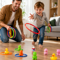 Plastic Ring Toss Game Set for Kids, Outdoor Carnival Yard Games