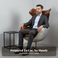 Utilitarian Design Riveted capsule Armchair Retro Aesthetic Upholstered Armchair pilot-inspired aesthetic Lounge Chair Enclosed Shell for Apartment Dwellers, Business Owners, Office, Living Room, study corner, Bedroom