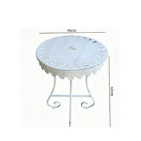 Round Side Table Decorative Table with Cutout Pattern Plant Stand Boho Lightweight for Patio, Balcony