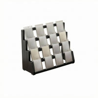 Polished Finished 4-Tier Wooden Card Display Stand Rectangular Base Tiered Card Display Rack Tabletop Multi-Purpose