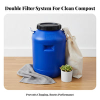 Kitchen Waste Compost Container Double Filtration System Household Compost Bin Food Scrap Container for Patio