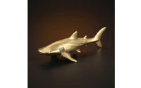 Antique-Style Brass Shark Sculpted Shark Figurine Streamlined Ornament Solid for Collectors