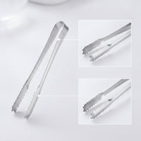 Stainless Steel Ice Tongs Lightweight Fine Tweezer Tongs Compact Utensil Rust Proof for Bartenders, Hosts, Home Bar Party, Kitchen