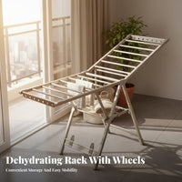 Foldable Clothes Drying Rack Space-Saving Foldable Laundry Stand Freestanding Clothes Horse Sturdy Duty for Balcony, Indoor