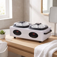 Double Pot Depilatory Heater Independent Temperature Control Depilatory Heater with Dual Pots Fast Heating Overheating