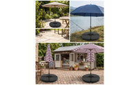 Heavy-Duty Fillable Umbrella Base with Clips Interlocking Umbrella Stand with Weights Weather-Resistant Long-Lasting for Homeowners, Anglers, Patio, Poolside, Garden