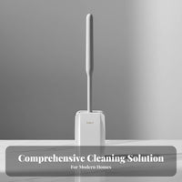 Wall Mounted Toilet Brush Set Soft Bristles Toilet Brush and Holder Set Drill Installation Washroom Accessory for Dorm, RV