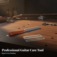 Replaceable Sandpapers Fret Sanding Block Aluminum Construction Guitar Nut Sander High-Precision for Musicians, Workshop, Music Studio, Home
