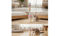 Cat Toy Rod Toy with Plushy Orb Automatic Teaser with Fluff-Tipped Teaser Handheld Cat Teaser for Cats, Kittens, Pet Training