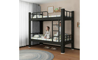 Bunk Bed with Mattress Heavy-Duty Metal Bunk Bed Space-Saving Furniture for Students, Roommates, Dorm Room, Student Accommodations Quarters