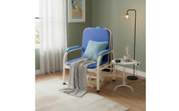 2-in-1 Design Convertible Hospital Escort Chair Space-Saving Folding Companion Chair Bed High Load Capacity Portable Single Sleeper Cot No Assembly Required for Caregivers, Home Care