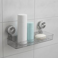 Suction Cup Wall-Mounted Bathroom Storage Shelf for Toilet and Washbasin