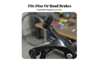 2 Pieces Ribbed Contact Area Surface Dual Arm Brake Caliper Metal Cycle Brake Caliper Black
