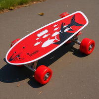 Transparent Flashing Wheels aquaticShaped Skateboard Carry Handle Cutout Hand-Held Skateboard Printed Graphic Sports Gear High Load Capacity for Children, Adults