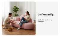 Cute Aesthetic rosy puffy Settee scuffResistant Loveseat space-saving Size Small Couch Soft Texture for Cat Owners, Apartment Dwellers, Young Adults, Living Room, Bedroom, Clothing Bimmediatelyique, Reception Area