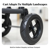 Quiet Wheels Portable Luggage Cart Lightweight Collapsible Luggage Cart Heavy Duty Collapsible Utility Trolley Adjustable Handle for Homeowners, Office Workers, Shopping, Outdoor, Travel, Airport