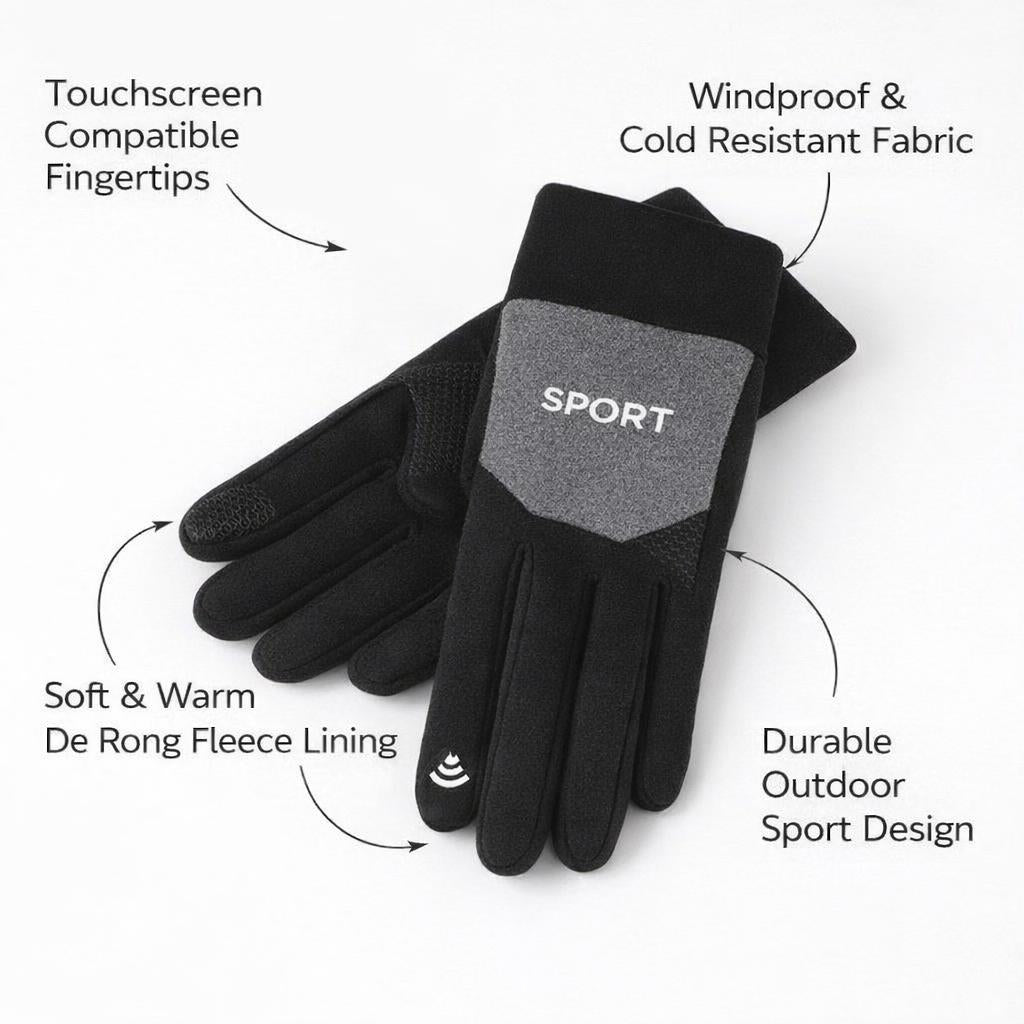 Winter Gloves with Fleece Lining Warm Knit, Thermal Gloves for Outdoor Use, Fleece Lining Soft Warm Knit Gloves, Warm Gloves for Cold Weather