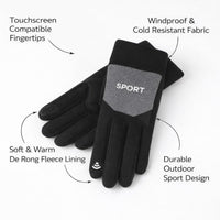 Winter Gloves with Fleece Lining Warm Knit, Thermal Gloves for Outdoor Use, Fleece Lining Soft Warm Knit Gloves, Warm Gloves for Cold Weather