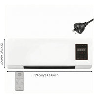 1800W Electric Heater Fan Rectangular Housing Wall Mounted Heater Front Grille Home Heating for Bathroom, Bedroom
