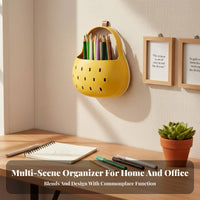 Space-Saving Pear-Shaped Wall Container Mount Household Storage Easy Installation Hanging Organizer Multi-Scenario Use for Office Workers, Students, Study Room, Bedroom, Bathroom, Entryway