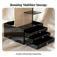 Rotating Multi-Tier Cosmetic Organizer Large Capacity Makeup Organizer