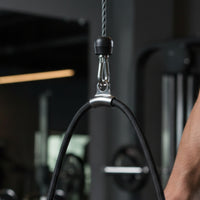 Tricep Rope with Contoured Grips Ergonomic Pull Rope with Hand Grips Stainless Steel Attachment for Athletes, Beginners, Lat Pulldowns, Rows, Gym