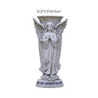 Memorial Gift Praying Angel Planter Hand Painted Angel Statue Planter Drainage Hole for Courtyard
