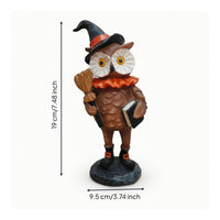 Resin Figurine with Base Halloween-Themed Character Sculpture Carved Decorations for Collectors, Shelf, Entryway Table