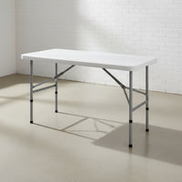 Foldable Design Plastic Folding Table Space Saving Rectangular Folding Table No Assembly Required Easy to Clean for Vendors, Campers, Outdoor, Market Stalls, Camping, Picnics