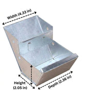 Cage Feeder Metal Feeding Trough Galvanized Livestock Farming Cage Accessories, Single Compartment Small Pet Supplies for bunnies