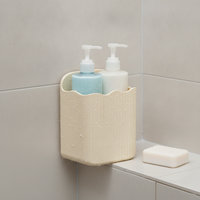 Wall-Mounted Toothbrush Toothpaste Comb Holder with Storage Box, No-Drill Bathroom Organizer