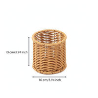 Pen Holder Cylindrical Woven Pencil Holder Boho for Vanity, Artists