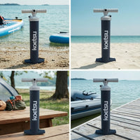 Manual Air Pump with Nozzles Portable Hand Air Pump with Hose Universal Upright for Paddlers, Outdoor, Camping